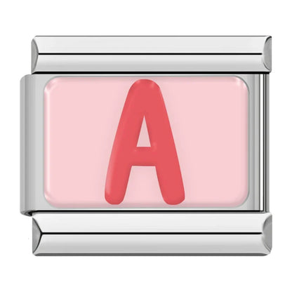 Red Colorful Letter Charm Collection — 9mm Italian Bracelet