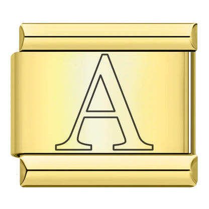 Gold Letter Charm Collection Vol. 2 — 9mm Italian Bracelet