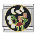 Charm Bouquet de Fleurs sur Fond Noir — photo du produit