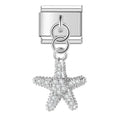 Charm pendentif Étoile de Mer Argentée Pavée — photo du produit