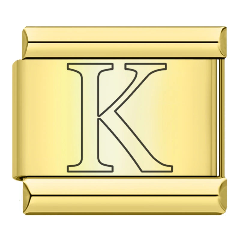 Gold Letter Charm Collection Vol. 2 — 9mm Italian Bracelet