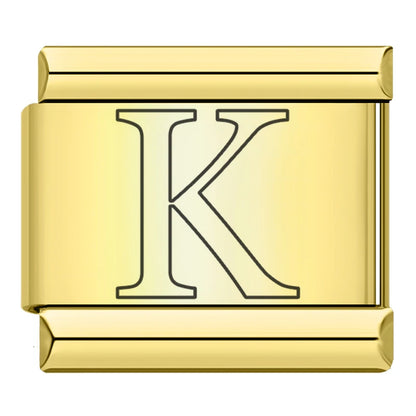 Gold Letter Charm Collection Vol. 2 — 9mm Italian Bracelet