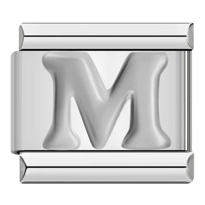 Silver Letter Charm Collection — 9mm Italian Bracelet