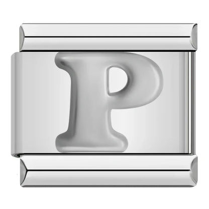 Silver Letter Charm Collection — 9mm Italian Bracelet