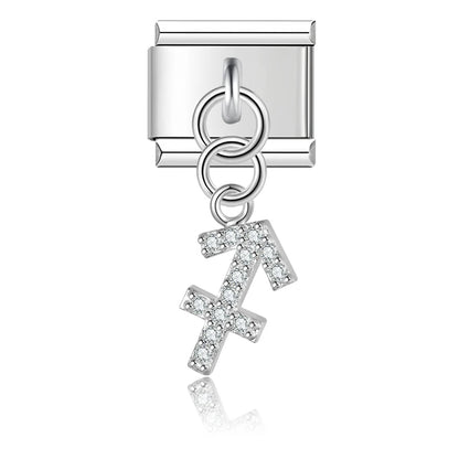 CZ Zodiac Dangle Charm Collection — 9mm Italian Bracelet