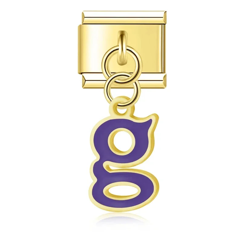 Colorful Lowercase Letter Charm Collection — 9mm Italian Bracelet