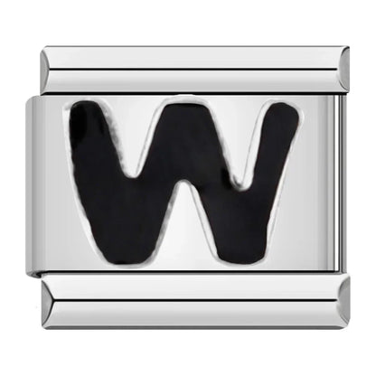 Black Letter Charm Collection — 9mm Italian Bracelet