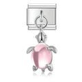 Charm pendentif Tortue Argentée à Pierre Rose — photo du produit