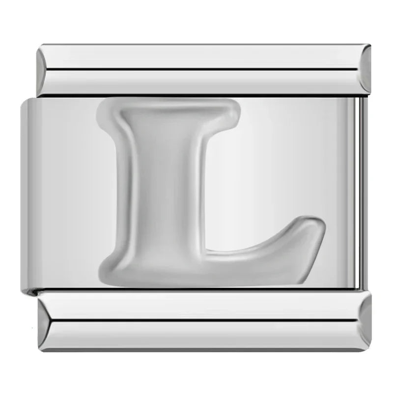 Silver Letter Charm Collection — 9mm Italian Bracelet