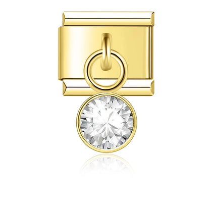 CZ Birthstone Charm Collection — 9mm Italian Bracelet