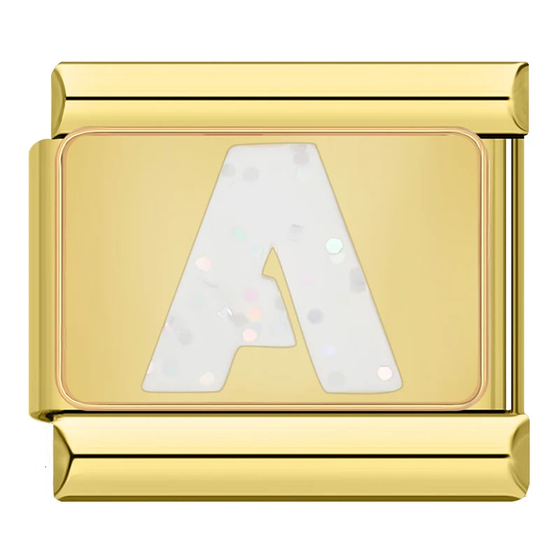 Gold Letter Charm Collection — 9mm Italian Bracelet
