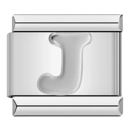Silver Letter Charm Collection — 9mm Italian Bracelet