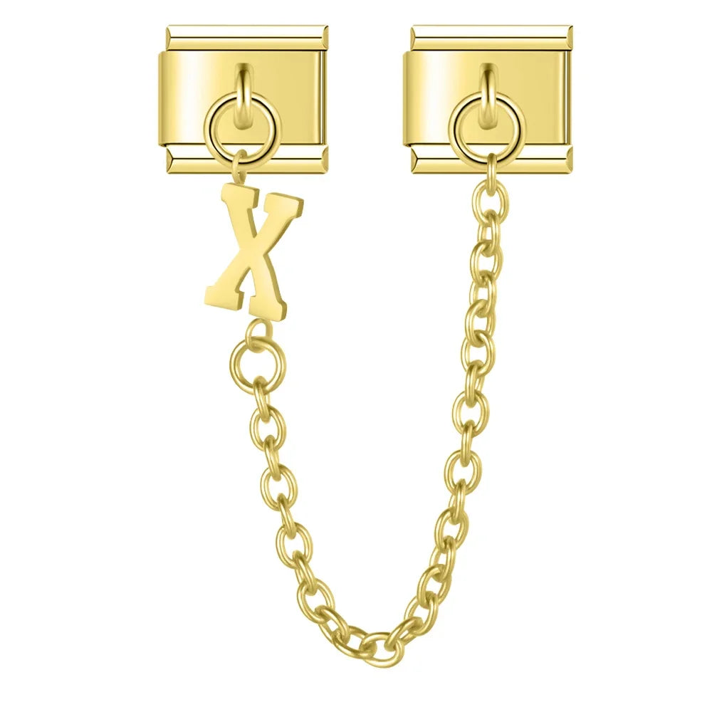Silver & Gold Letter Charm Collection — 9mm Italian Bracelet