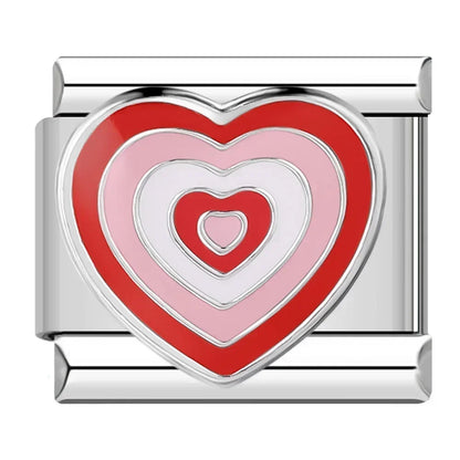 Colorful Heart & Flower Charm Collection — 9mm Italian Bracelet