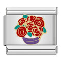 Charm Bouquet de Roses Rouges en Vase — photo du produit