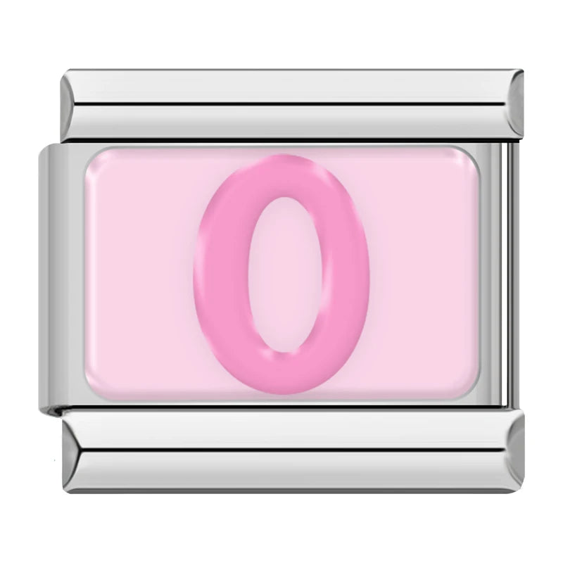 Pink Letter Charm Collection — 9mm Italian Bracelet