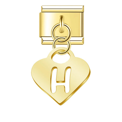 Heart Letter Charm Collection — 9mm Italian Bracelet