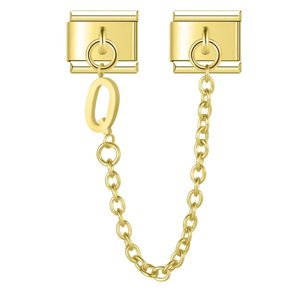 Silver & Gold Letter Charm Collection — 9mm Italian Bracelet