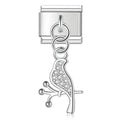 Charm pendentif Oiseau Argenté sur Branche — photo du produit