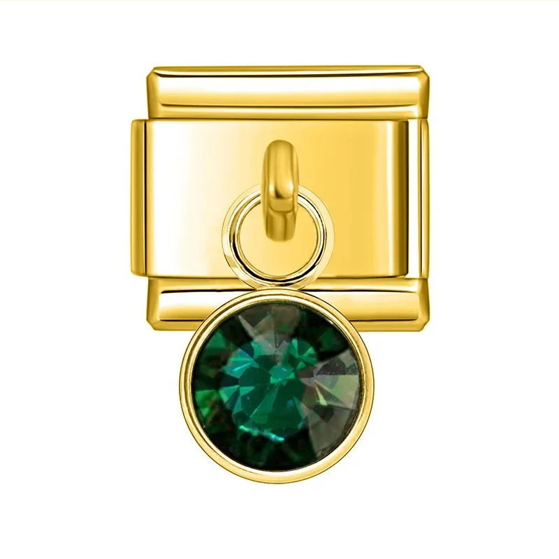 Gold Birthstone Charm Collection — 9mm Italian Bracelet