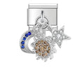 Charm pendentif Lune et Étoile aux Pierres Bleues — photo du produit