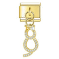 Charm pendentif Symbole Infini Doré Pavé — photo du produit