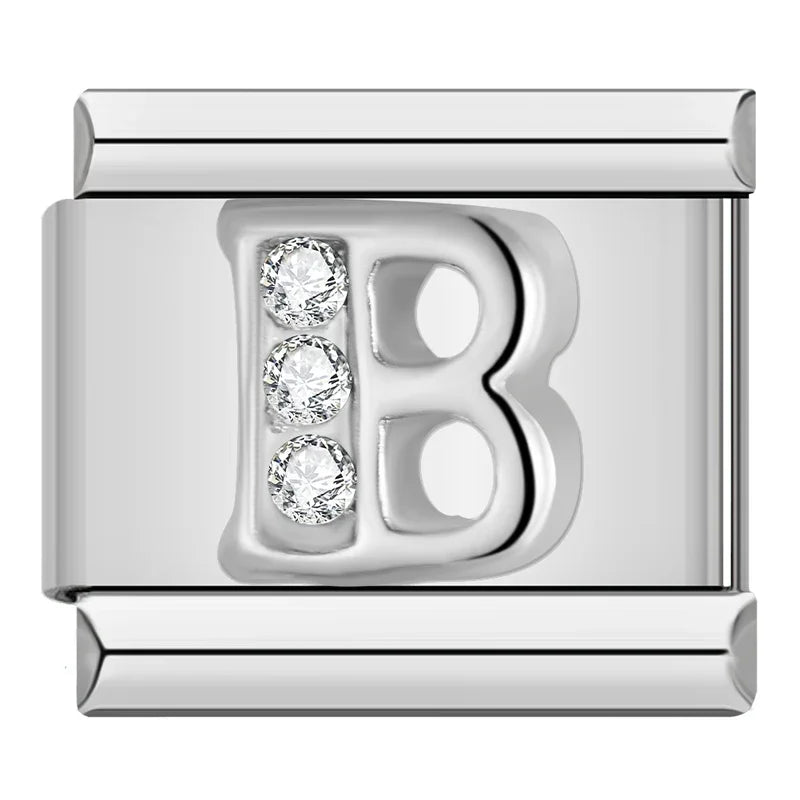 Silver Letter Charm Collection Vol. 2 — 9mm Italian Bracelet