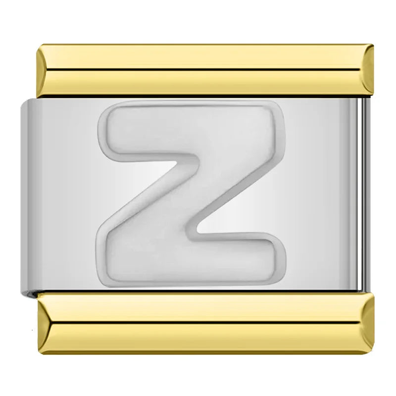 Letter Charm Collection Silver Gold — 9mm Italian Bracelet