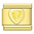 Charm Cœur Jaune et Cristal Doré — photo du produit