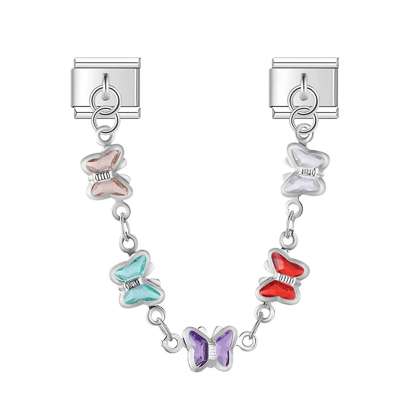 Chaîne Cœur et Papillon — Bracelet Italien 9mm - DJ1565 NO 12