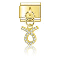 Charm pendentif Zodiaque Taureau Doré et Cristaux — photo du produit