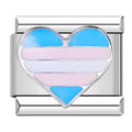 Charm Cœur Bleu Rose et Blanc Argenté — photo du produit
