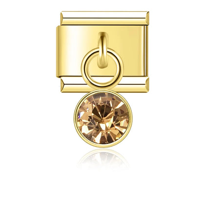 CZ Birthstone Charm Collection — 9mm Italian Bracelet