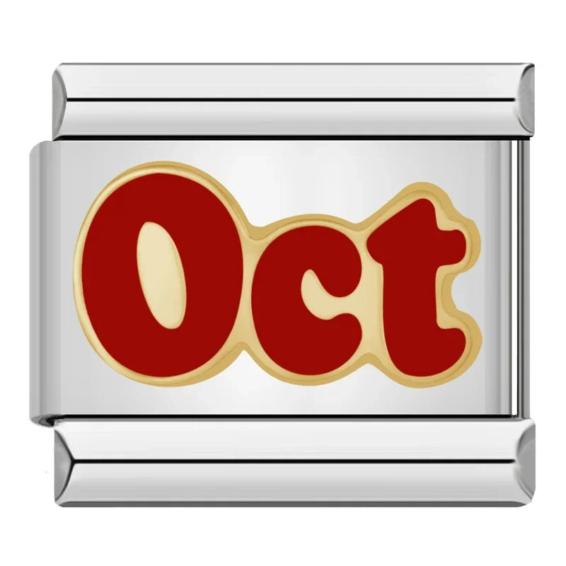 Red Month Charm Collection — 9mm Italian Bracelet