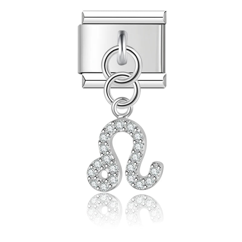 CZ Zodiac Dangle Charm Collection — 9mm Italian Bracelet