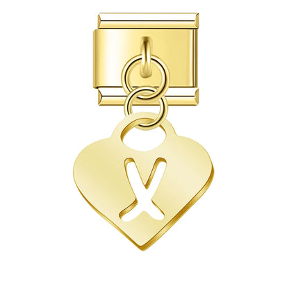 Heart Letter Charm Collection — 9mm Italian Bracelet
