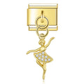 Charm pendentif Danseuse Dorée Pavée — photo du produit
