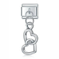 Charm pendentif Deux Cœurs Entrelacés Argentés — photo du produit