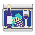 Charm Vin et Fromage sur Fond Bleu — photo du produit