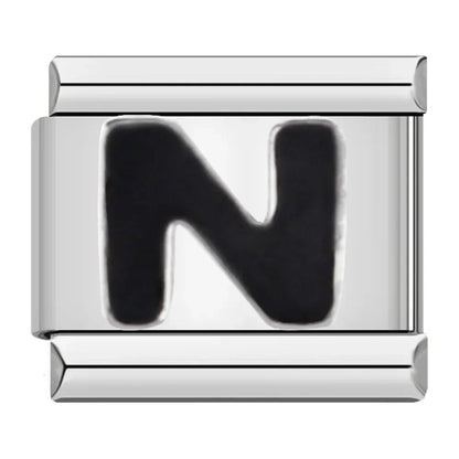Black Letter Charm Collection — 9mm Italian Bracelet