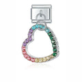 Charm pendentif Cœur Ajouré Multicolore Argenté — photo du produit