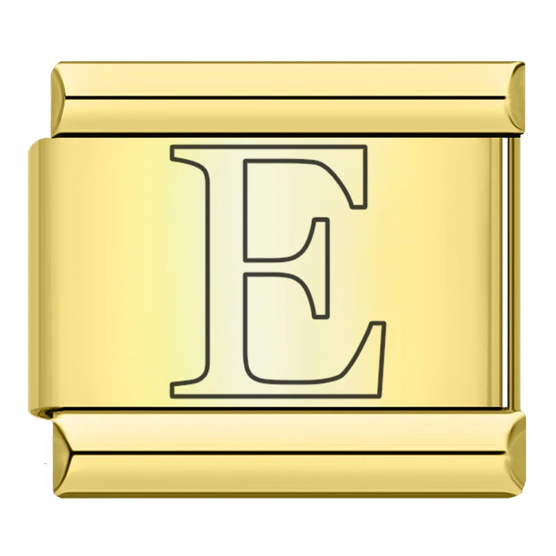 Gold Letter Charm Collection Vol. 2 — 9mm Italian Bracelet