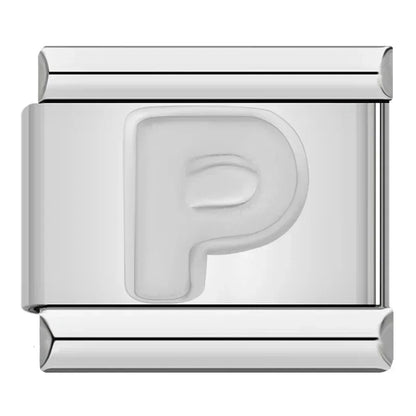 Silver Italic Letter Charm Collection — 9mm Italian Bracelet