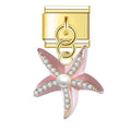 Charm pendentif Étoile de Mer Rose et Perle — photo du produit