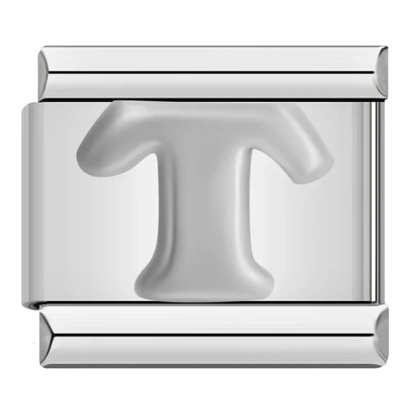 Silver Letter Charm Collection — 9mm Italian Bracelet