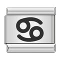 Charm Symbole Cancer Noir sur Argent — photo du produit