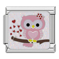 Charm Hibou Rose sur Branche — photo du produit