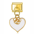 Charm pendentif Cœur Doré Ajouré et Rose — photo du produit