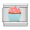Charm Cupcake Rose à Glaçage Argenté — photo du produit