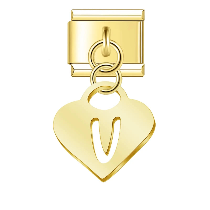 Heart Letter Charm Collection — 9mm Italian Bracelet